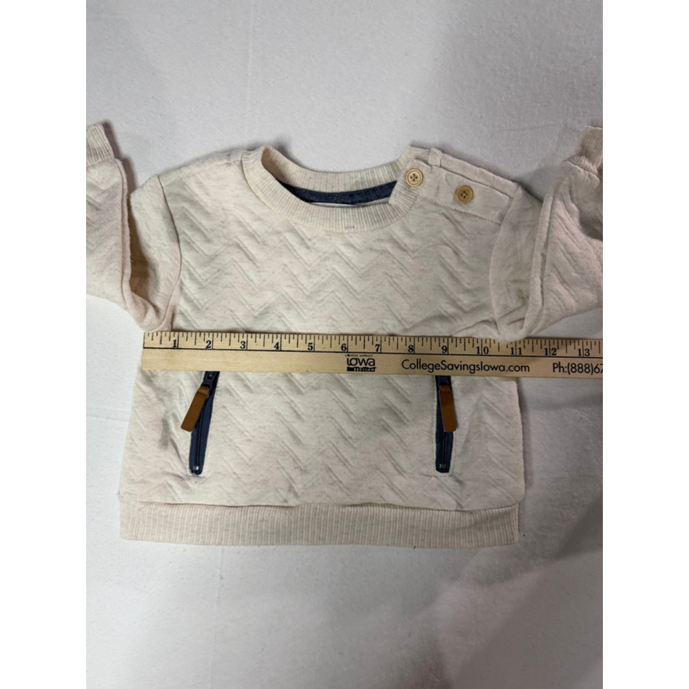 Designer Baby Quilted Pullover Sweatshirt 18M Rachel Zoe Cream Cozy Top Layering - Picture 6 of 8